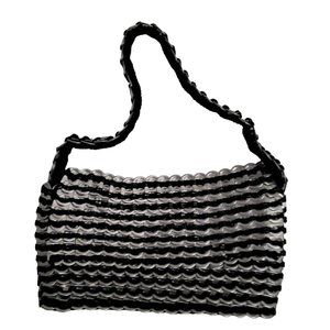 ESCAMA STUDIO Francisca Upcycled Pop Tops Baguette Shoulder Bag Black/Silver